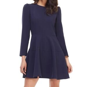 Gal Meets Glam Celeste Fit & Flare Dress Women's Size 00 Navy Classic Career